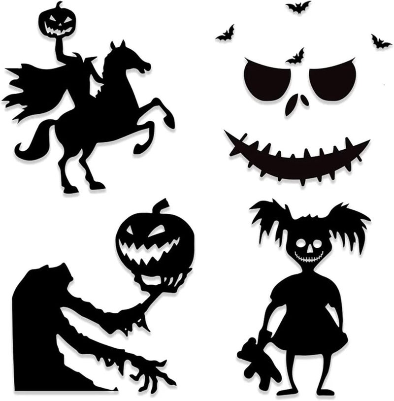 Halloween Window Clings 5pcs Skeleton Hand Pumpkin Ghost Door Glass Stickers - Image 5